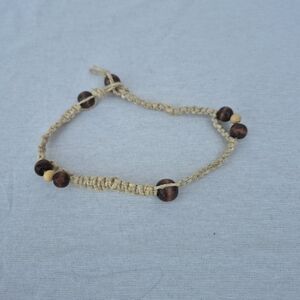 Vintage Y2k 90s Boho Beach Choker with Wood Bead Design Necklace